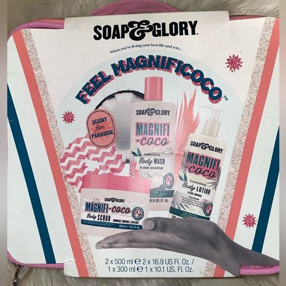 Brand New Soap & Glory FEEL MAGNIFICOCO Gift Set (Body Scrub, Lotion, & Wash) - Picture 1 of 9